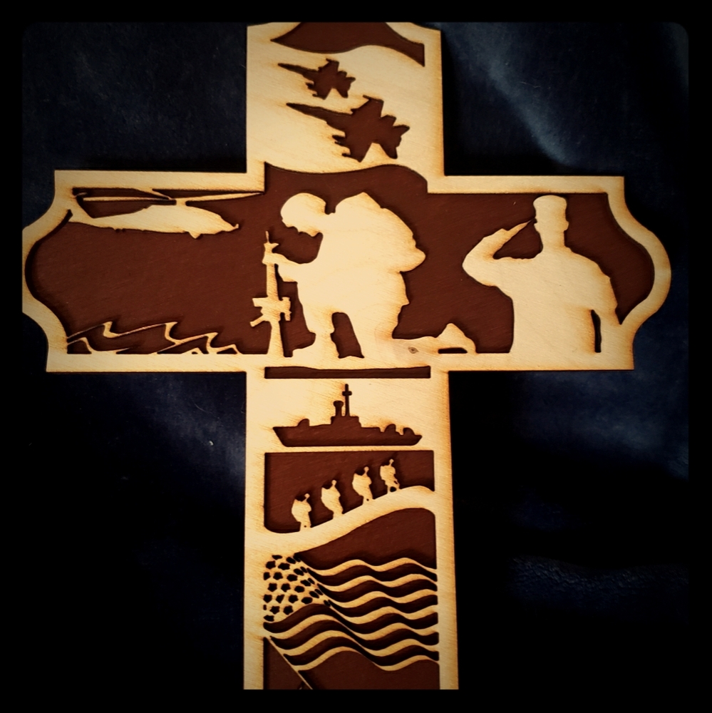 Handmade wooden military cross